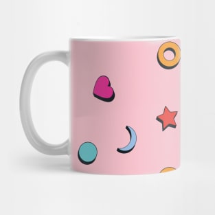 Pattern with heart star and circle Mug